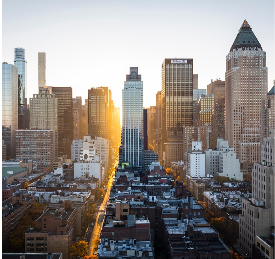 Gratte-ciels à Manhattan aux USA.